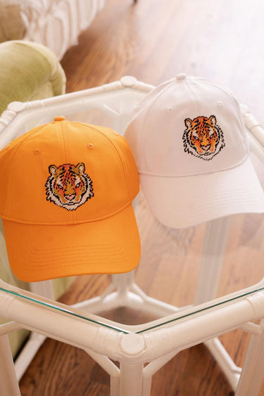 Lisi Lerch Needlepoint Baseball Hat - Tiger - White