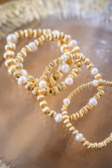 Lisi Lerch Parker - Gold and Freshwater Beaded Bracelet