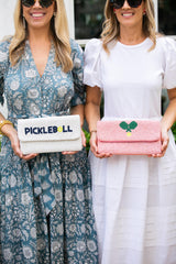 Lisi Lerch Pickleball White - Beaded Clutch