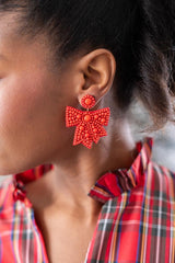Lisi Lerch Red Rosie - Fabric Bow Earring