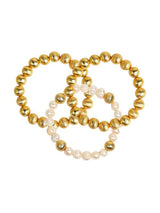 Lisi Lerch Sarah Stack - Georgia Beaded Bracelet Stack - 2 Freshwater Pearl 10mm and 1 - 10mm - Sarah Weisbrod