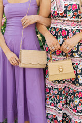 Lisi Lerch Scalloped Ruby Straw Clutch - Florida Friends