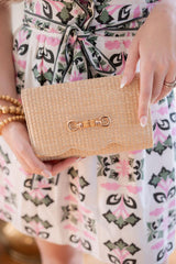 Lisi Lerch Scalloped Ruby Straw Clutch - Florida Friends