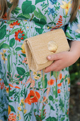 Lisi Lerch Scalloped Ruby Straw Clutch - Florida Friends