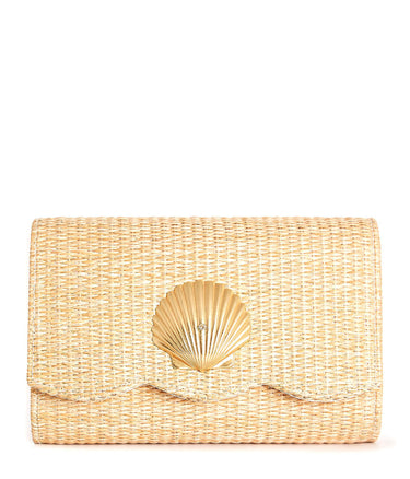 Lisi Lerch Scalloped Ruby Straw Clutch - Florida Friends