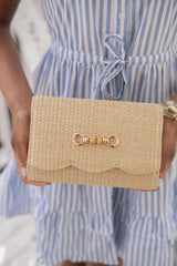 Lisi Lerch Scalloped Ruby Straw Clutch - Florida Friends