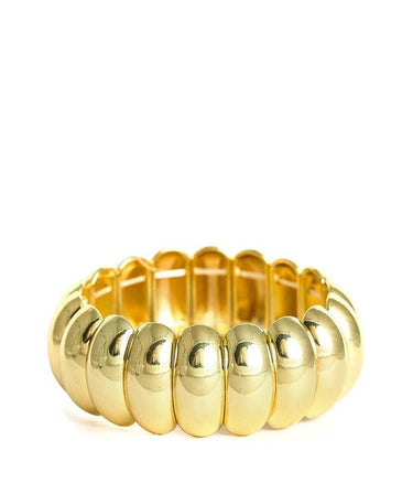 Small Rachel Cuff - Gold Acrylic Stretchy Cuff - Lisi Lerch