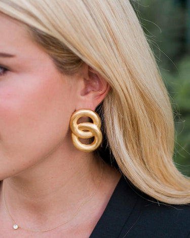 Lisi Lerch Spencer Earring - Medium - Brushed Gold - PreOrder September 20th