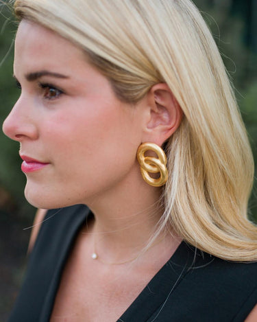 Lisi Lerch Spencer Earring - Medium - Brushed Gold - PreOrder September 20th