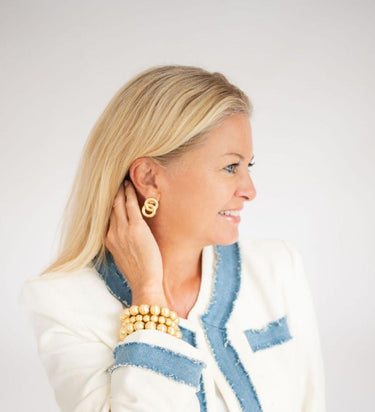 Lisi Lerch Spencer Earring - Mini - Brushed Gold - PreOrder September 20th