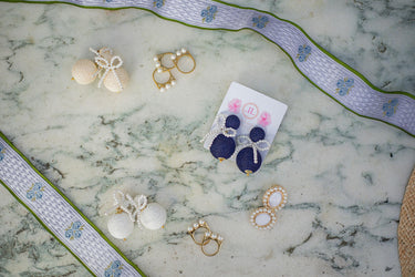 Lisi Lerch Sullivan - Fabric & Pearl Earrings - Sarah Weisbrod Collection