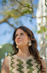 Lisi Lerch Sullivan - Fabric & Pearl Earrings - Sarah Weisbrod Collection