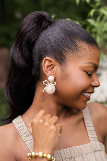 Lisi Lerch Sullivan - Fabric & Pearl Earrings - Sarah Weisbrod Collection