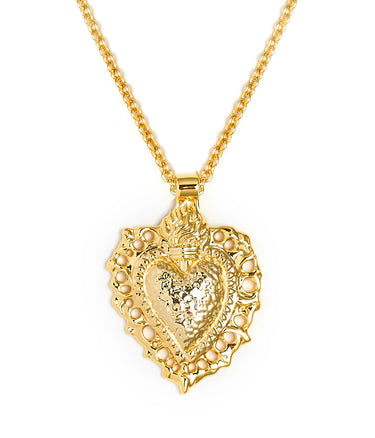 Bleeding Heart Charm Necklace - 18k Plated Necklace