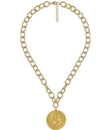 Lucky Texas Coin Necklace - 18k Gold Plated Chain Link - Lisi Lerch