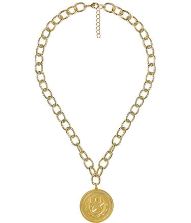Lucky Texas Coin Necklace - 18k Gold Plated Chain Link - Lisi Lerch