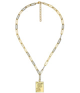 Mahjong Charm Tile Necklace - Paper Clip chain - 18k Gold Plated - Lisi Lerch