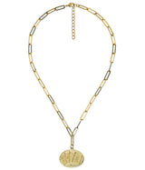 Mahjong Charm Tile Necklace - Paper Clip chain - 18k Gold Plated - Lisi Lerch