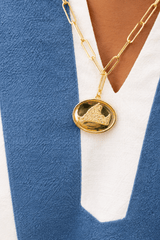 Map - Beach Tag Charm Necklace – 18k Gold Plated - Lisi Lerch