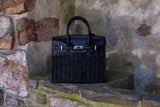 Margo - Fall Wicker Handbag - Black & Chocolate - Lisi Lerch