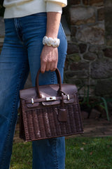 Margo - Fall Wicker Handbag - Black & Chocolate - Lisi Lerch