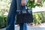 Margo - Fall Wicker Handbag - Black & Chocolate - Lisi Lerch