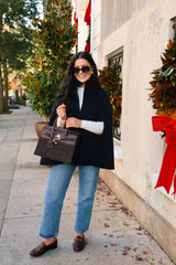 Margo - Fall Wicker Handbag - Black & Chocolate - Lisi Lerch