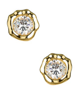 Margot - Bezel Textured Stud Earring - 18k Gold Plated - Darby Clark Collection - Lisi Lerch