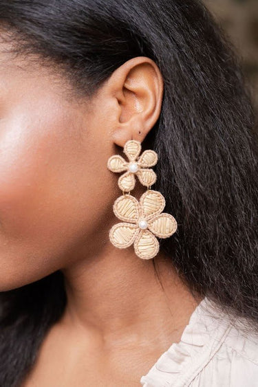 Marigold - Two - Tone - Raffia Earring - Lisi Lerch