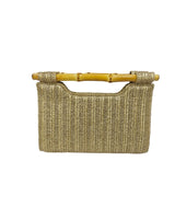 Mary Gold Straw Clutch - Bamboo Natural Handle - Lisi Lerch