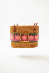 Medium Charlotte - Sage/Pink Shanghai Layer with Bamboo Buckle - Lisi Lerch