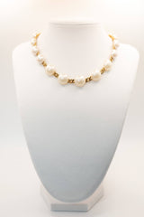 Metal and Faux Pearl Beaded Single Strand Necklace - Sample Sale- FINAL SALE - Lisi Lerch