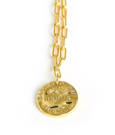 Mini Beach Tag Charm Necklace – 18k Gold Plated - Lisi Lerch