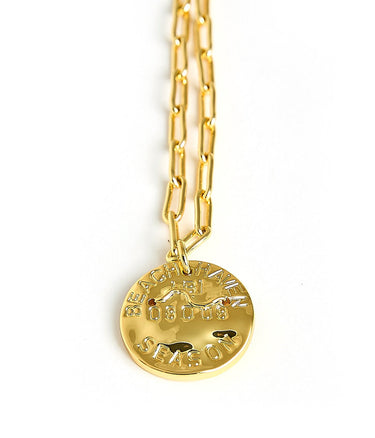 Mini Beach Tag Charm Necklace – 18k Gold Plated - Lisi Lerch