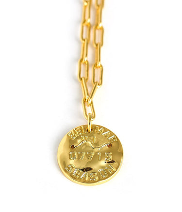 Mini Beach Tag Charm Necklace – 18k Gold Plated - Lisi Lerch
