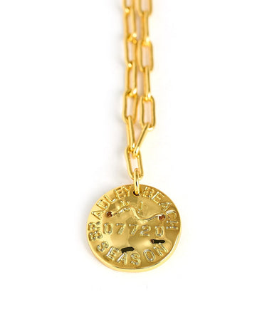 Mini Beach Tag Charm Necklace – 18k Gold Plated - Lisi Lerch