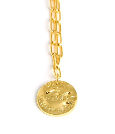 Mini Beach Tag Charm Necklace – 18k Gold Plated - Lisi Lerch