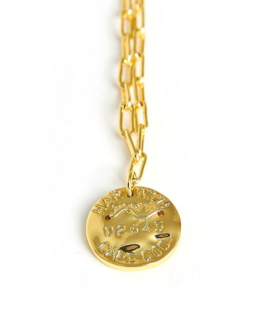 Mini Beach Tag Charm Necklace – 18k Gold Plated - Lisi Lerch
