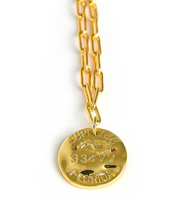 Mini Beach Tag Charm Necklace – 18k Gold Plated - Lisi Lerch