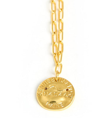 Mini Beach Tag Charm Necklace – 18k Gold Plated - Lisi Lerch