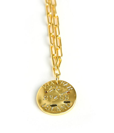 Mini Beach Tag Charm Necklace – 18k Gold Plated - Lisi Lerch