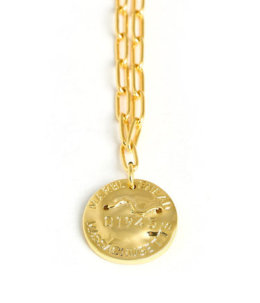 Mini Beach Tag Charm Necklace – 18k Gold Plated - Lisi Lerch