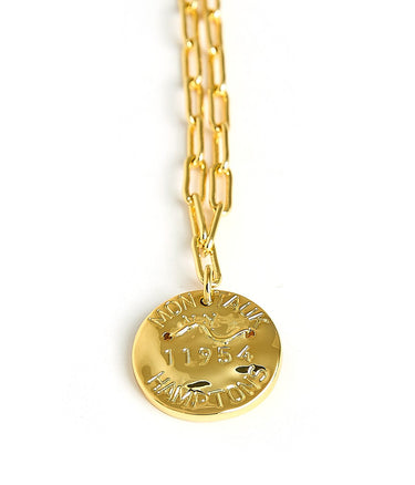Mini Beach Tag Charm Necklace – 18k Gold Plated - Lisi Lerch