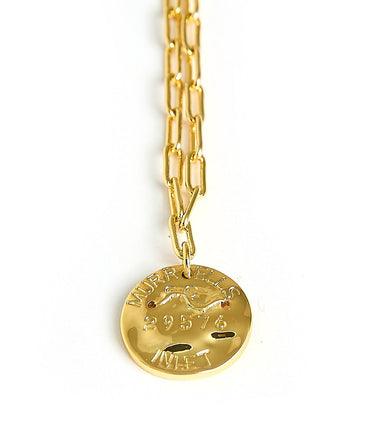 Mini Beach Tag Charm Necklace – 18k Gold Plated - Lisi Lerch