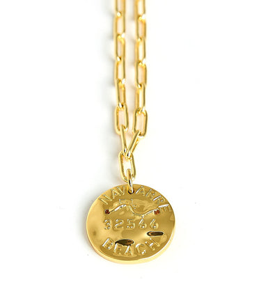 Mini Beach Tag Charm Necklace – 18k Gold Plated - Lisi Lerch