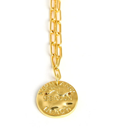 Mini Beach Tag Charm Necklace – 18k Gold Plated - Lisi Lerch