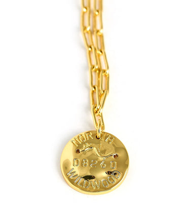 Mini Beach Tag Charm Necklace – 18k Gold Plated - Lisi Lerch