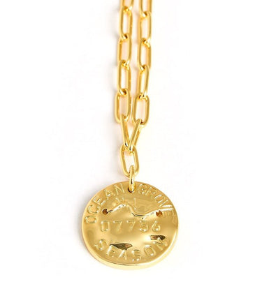 Mini Beach Tag Charm Necklace – 18k Gold Plated - Lisi Lerch