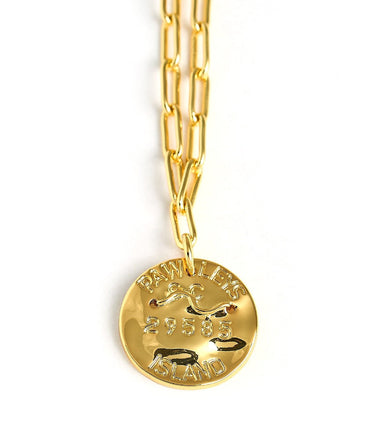 Mini Beach Tag Charm Necklace – 18k Gold Plated - Lisi Lerch