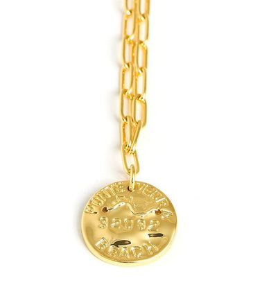 Mini Beach Tag Charm Necklace – 18k Gold Plated - Lisi Lerch